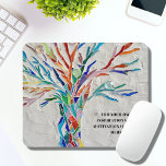 Inspirerend Motivatie Muismat van de Boom van de C<br><div class="desc">Dit decoratieve muispad biedt een mozaïekboom in regenboogkleuren en ruimte voor uw favoriete inspirerend prijsopgave. Gebruik de optie Verdere wijzigingen aanpassen om de tekstgrootte, stijl of kleur te wijzigen als u dat wenst. Omdat we ons eigen kunstwerk creëer, zal je dit exacte afbeelding niet vinden van andere ontwerpers. Originele mozaïek...</div>