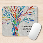 Inspirerend Motivatie Muismat van de Boom van de C<br><div class="desc">Dit decoratieve muispad biedt een mozaïekboom in regenboogkleuren en ruimte voor uw favoriete inspirerend prijsopgave. Gebruik de optie Verdere wijzigingen aanpassen om de tekstgrootte, stijl of kleur te wijzigen als u dat wenst. Omdat we ons eigen kunstwerk creëer, zal je dit exacte afbeelding niet vinden van andere ontwerpers. Originele mozaïek...</div>