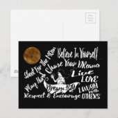 Inspirerend Motivatie nachtsterren na kaart (Voorkant / Achterkant)