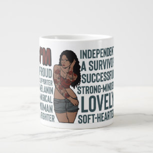 Inspirerend motivatie positieve zwarte koningin grote koffiekop