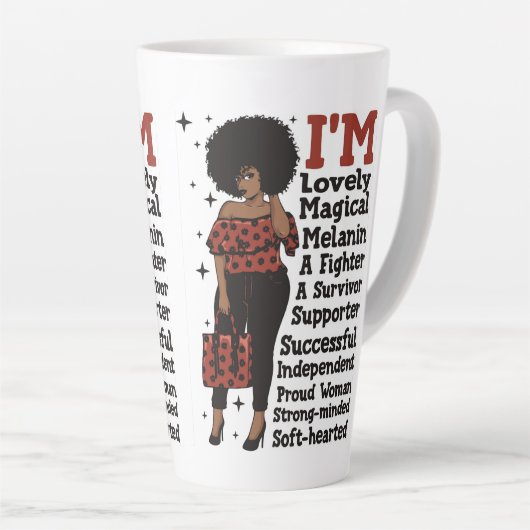 Inspirerend motivatie positieve zwarte koningin latte mok (Rechterhoek)