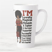 Inspirerend motivatie positieve zwarte koningin latte mok (Rechts)