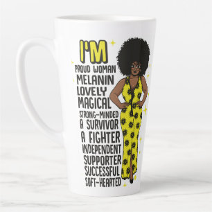 Inspirerend motivatie positieve zwarte koningin latte mok