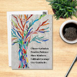 Inspirerend Motivatie prijsopgave Briefkaart<br><div class="desc">Dit decoratieve briefkaart bevat een mozaïekboom in regenboogkleuren en een inspirerende quote. Omdat we ons eigen kunstwerk creëer,  zal je dit exacte afbeelding niet vinden van andere ontwerpers. Originele mozaïek © Michele Davies. Oorspronkelijk citaat © Michele Davies.</div>