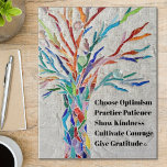 Inspirerend Motivatie prijsopgave Legpuzzel<br><div class="desc">Inspirerend Motivatie Boom Jigzaag Puzzle. Deze decoratieve puzzel bevat een mozaïekboom in regenboogkleuren en een inspirerende quote. Omdat we ons eigen kunstwerk creëer,  zal je dit exacte afbeelding niet vinden van andere ontwerpers. Originele mozaïek © Michele Davies. Oorspronkelijk citaat © Michele Davies.</div>