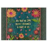 Inspirerend Motivatie Quote Floral Dragonfly Snijplank (Voorkant)