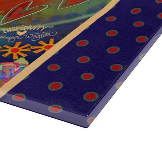 Inspirerend Motivatie Quote Floral Heart Fun Snijplank (Hoek)