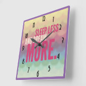 Inspirerend Motivatie slapen Minder dromen Vierkante Klok (Hoek)