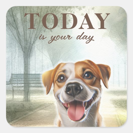 Inspirerend motivatie vierkante sticker (Voorkant)