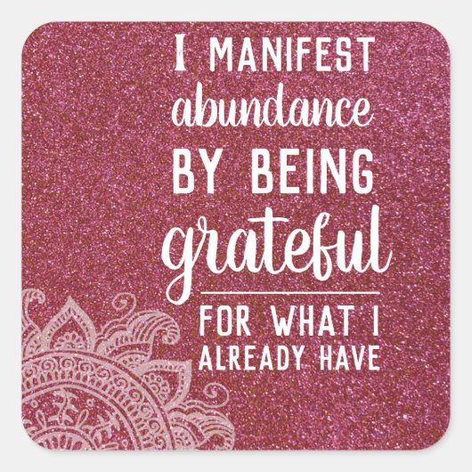 Inspirerend Motivatie wet van de Aanhouding van de Vierkante Sticker (Voorkant)