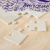 Inspirerend Motivatie Word Cloud Art in Lotus Legpuzzel (Zijkant)