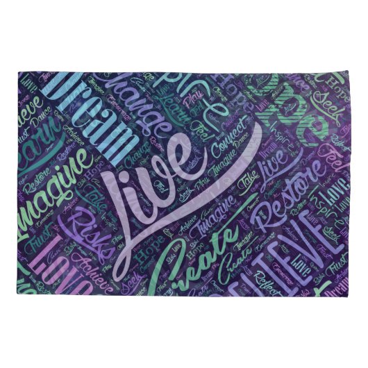 Inspirerend Motivatie Word Cloud Art Kussensloop (Achterkant)