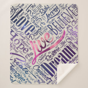 Inspirerend Motivatie Word Cloud Art Sherpa Deken