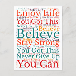 Inspirerend Motivatie zinnen WordArt Pattern Feestdagenkaart