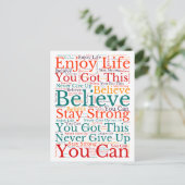 Inspirerend Motivatie zinnen WordArt Pattern Feestdagenkaart (Staand voorkant)
