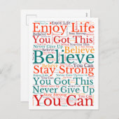 Inspirerend Motivatie zinnen WordArt Pattern Feestdagenkaart (Voorkant / Achterkant)