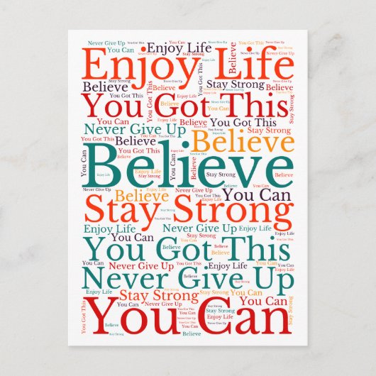 Inspirerend Motivatie zinnen WordArt Pattern Feestdagenkaart (Voorkant)