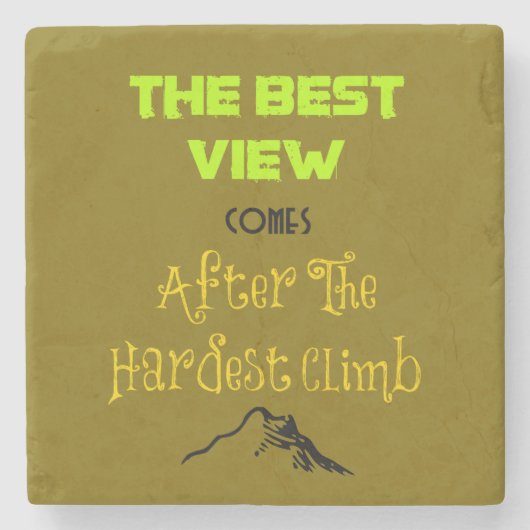 Inspirerend Motivating Hiking Quote Typografie Stenen Onderzetter (Voorkant)