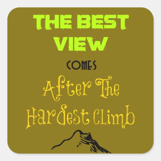 Inspirerend Motivating Hiking Quote Typografie Vierkante Sticker (Voorkant)