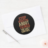 Inspirerend Motivation Life Quote stoppen met zorg Ronde Sticker (Envelop)