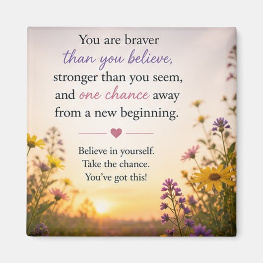 Inspirerend Motiverend  Magneet (Voorkant)