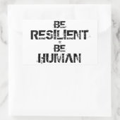 Inspirerend motto (bestand tegen mens) rechthoekige sticker (Tas)