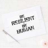 Inspirerend motto (bestand tegen mens) rechthoekige sticker (Envelop)