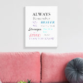 Inspirerend muurkunst dapper citaat canvas afdruk (Insitu (Woonkamer))