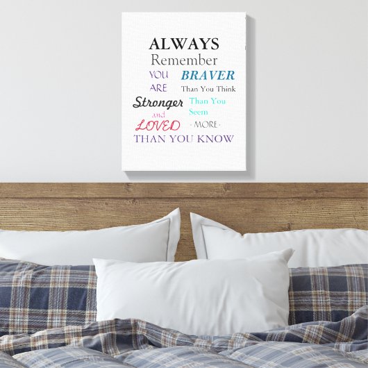 Inspirerend muurkunst dapper citaat canvas afdruk (Insitu (Slaapkamer))