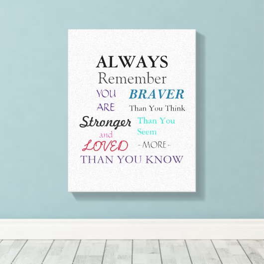 Inspirerend muurkunst dapper citaat canvas afdruk (Insitu (Houten vloer))