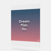 Inspirerend muurkunst - "Dream. Plan. Doen." – Min Acryl Bord (Hoek)