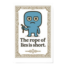 Inspirerend muurkunst - Het touw van leugens is ko