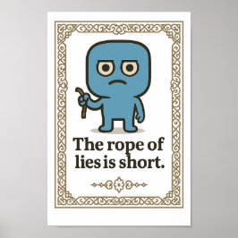 Inspirerend muurkunst - Het touw van leugens is ko Poster