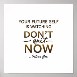 Inspirerend muurkunst - niet stoppen met citeren - poster