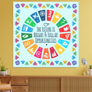 Inspirerend muurkunst voor Kantoor, klaslokaal, sl Canvas Afdruk