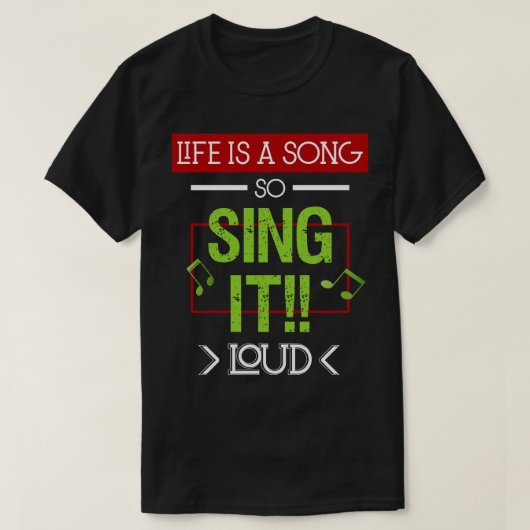 Inspirerend muziek voor het leven 1 t-shirt (Design voorkant)