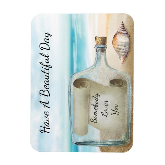 Inspirerend nautische boodschap in een flessenstra magneet (Verticaal)