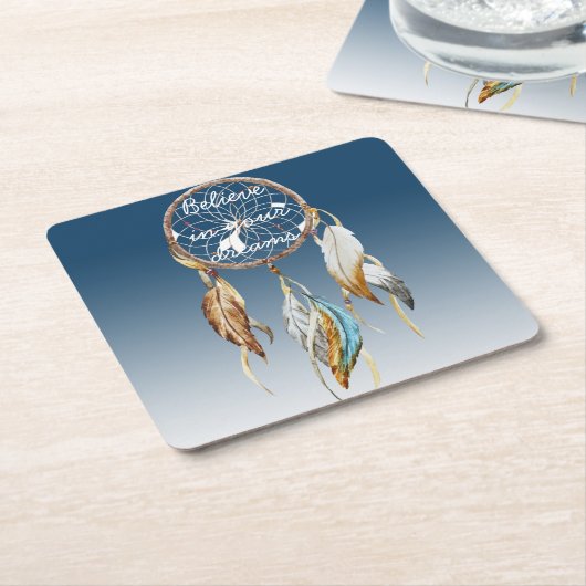Inspirerend Navy Blue Ombre Dream Catcher Kartonnen Onderzetters (Schuin)