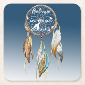 Inspirerend Navy Blue Ombre Dream Catcher Kartonnen Onderzetters (Voorkant)
