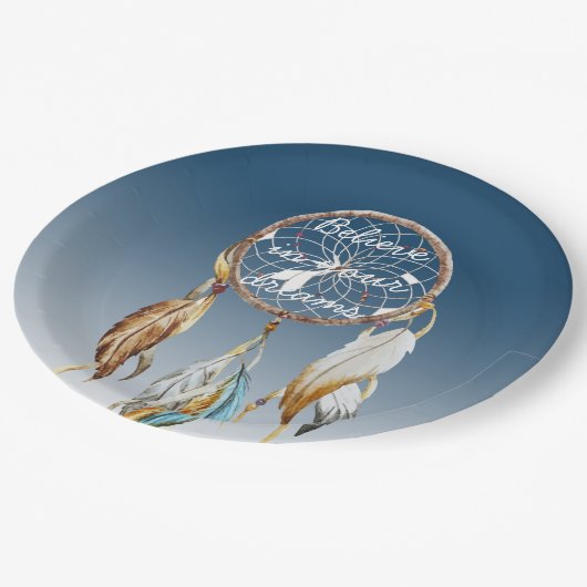 Inspirerend Navy Blue Ombre Dream Catcher Papieren Bordje (Gekanteld)