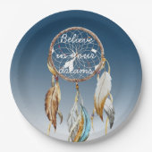 Inspirerend Navy Blue Ombre Dream Catcher Papieren Bordje (Voorkant)