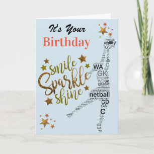 Inspirerend Netball Birthday Kaart