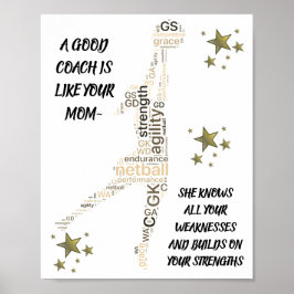 Inspirerend Netball Coach Quote Poster
