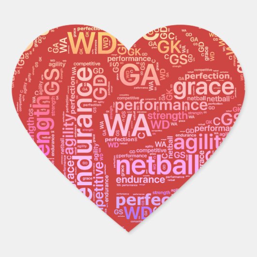 Inspirerend Netball Posities Hart Ontwerp Hart Sticker (Voorkant)