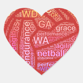 Inspirerend Netball Posities Hart Ontwerp Hart Sticker