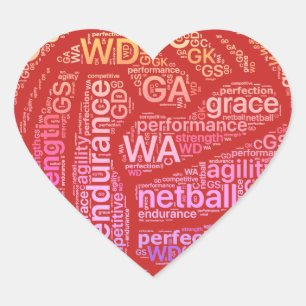 Inspirerend Netball Posities Hart Ontwerp Sticker