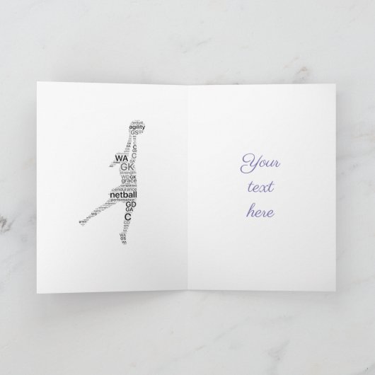 Inspirerend Netball Verjaardag Kaart (Binnen)