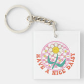 Inspirerend Nice Daisy Wordart Sleutelhanger (voorkant)