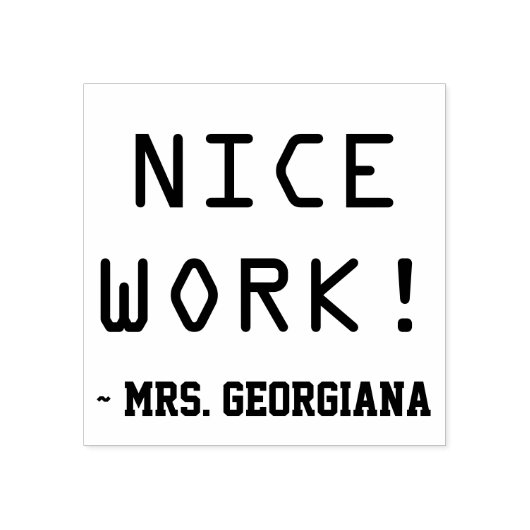 Inspirerend "NICE WORK!" Rubberstempel sorteren (Afrduk)