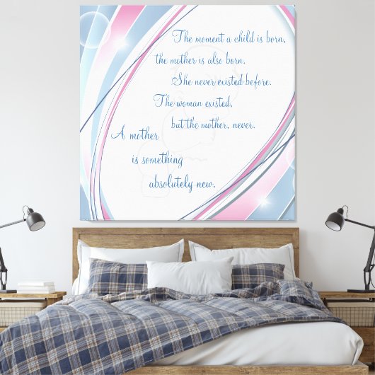 Inspirerend nieuwe moeder gewikkeld doek canvas afdruk (Insitu (Slaapkamer))